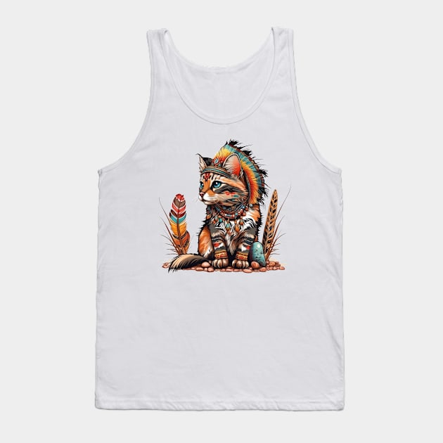 Native American Baby Cat Tank Top by Chromatic Fusion Studio